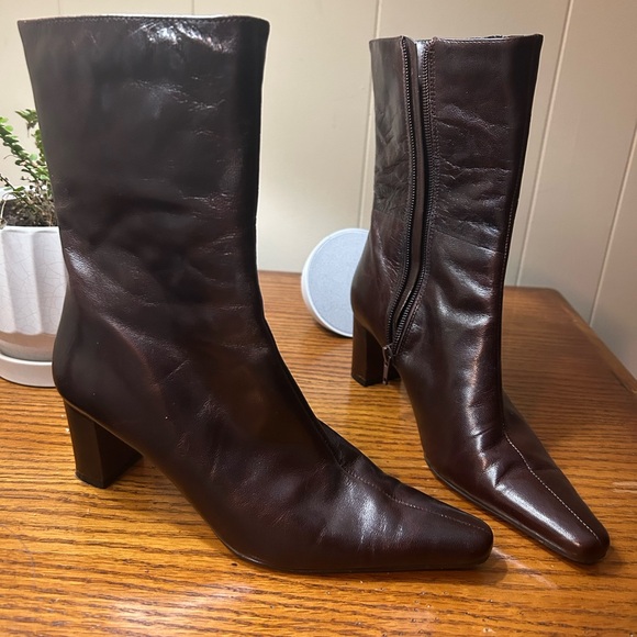 Nine West Dark Brown Heeled Boots - Picture 1 of 1